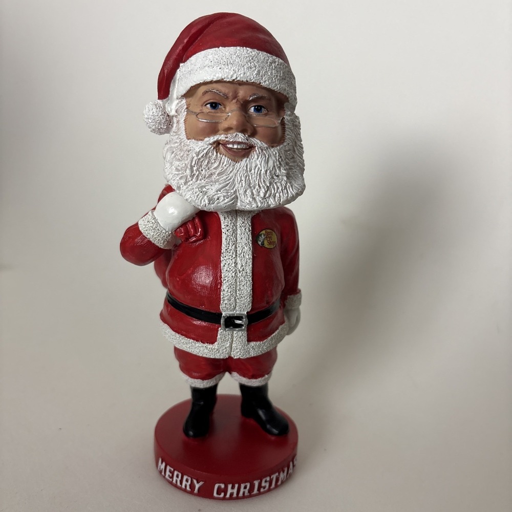 Bass Pro Shops Santa Claus Bobblehead with Bass In Bag 7.5" Tall shelf sitter